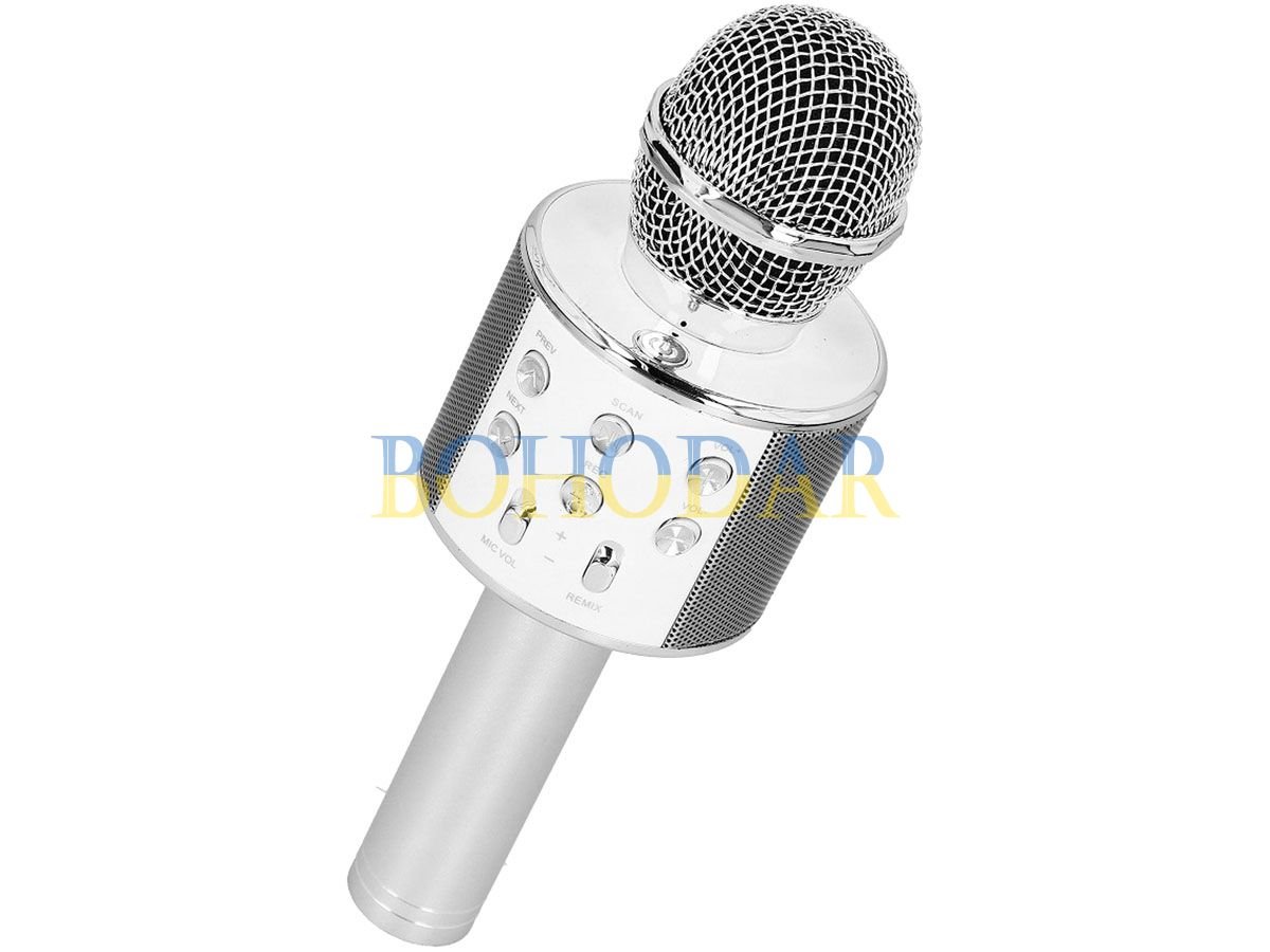 ФОТО КАРТИНКИ ЗОБРАЖЕННЯ Мікрофон-караоке з колонкою HANDHELD KTV WS-858 сірий SD USB LED BLUETOOTH 4.0 Android/IOS (Apple, iPhone) акумулятор Польща! РОЗДРІБ ОПТ ГУРТ ГУРТОМ ОПТОМ! З ЄВРОПИ! ЯКІСТЬ! Купити Львів Характеристики Ціна Оплата Доставка "БОГОДАР" ІНТЕРНЕТ-МАГАЗИН Огляд Рейтинг Порівняння Як вибрати Якісний