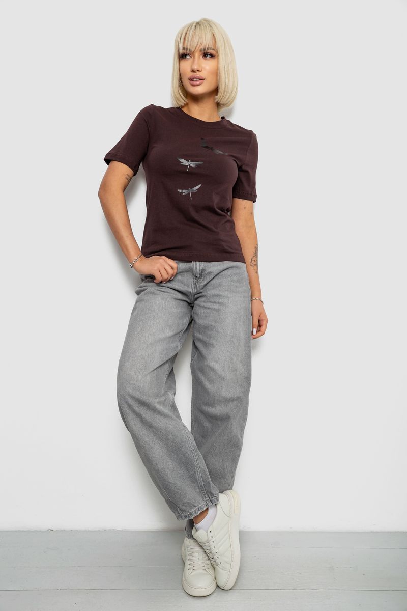 ФОТО КАРТИНКИ ЗОБРАЖЕННЯ Жіноча футболка з принтом AGER 241R120 L Шоколадний РОЗДРІБ ОПТ ГУРТ ГУРТОМ ОПТОМ! З ЄВРОПИ! ЯКІСТЬ! Купити Львів Характеристики Ціна Оплата Доставка "БОГОДАР" ІНТЕРНЕТ-МАГАЗИН Огляд Рейтинг Порівняння Як вибрати Якісний