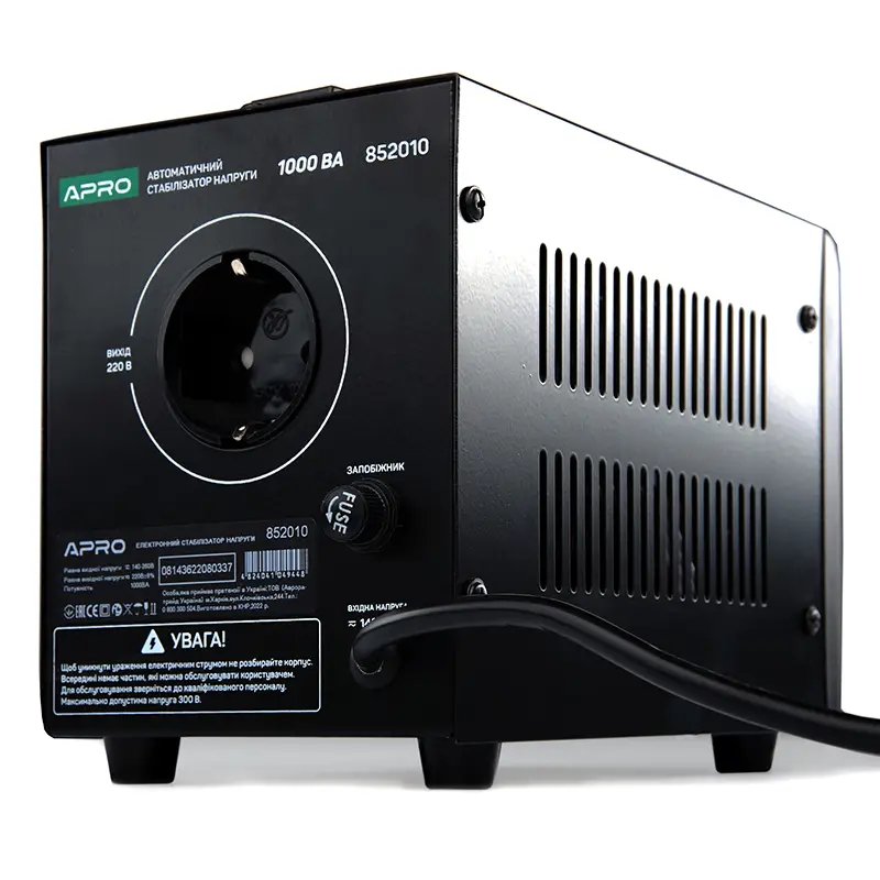 ФОТО КАРТИНКИ ЗОБРАЖЕННЯ Стабілізатор напруги релейний APRO AVR-1000 : 800 Вт, релейний, Led-дисплей, вага 2.6 кг РОЗДРІБ ОПТ ГУРТ ГУРТОМ ОПТОМ! З ЄВРОПИ! ЯКІСТЬ! Купити Львів Характеристики Ціна Оплата Доставка "БОГОДАР" ІНТЕРНЕТ-МАГАЗИН Огляд Рейтинг Порівняння Як вибрати Якісний