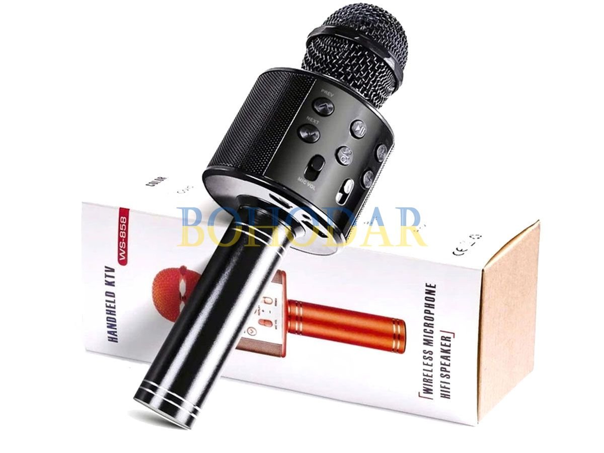 ФОТО КАРТИНКИ ЗОБРАЖЕННЯ Мікрофон-караоке з колонкою HANDHELD KTV WS-858 чорний SD USB LED BLUETOOTH 4.0 Android/IOS (Apple, iPhone) акумулятор Польща! РОЗДРІБ ОПТ ГУРТ ГУРТОМ ОПТОМ! З ЄВРОПИ! ЯКІСТЬ! Купити Львів Характеристики Ціна Оплата Доставка "БОГОДАР" ІНТЕРНЕТ-МАГАЗИН Огляд Рейтинг Порівняння Як вибрати Якісний