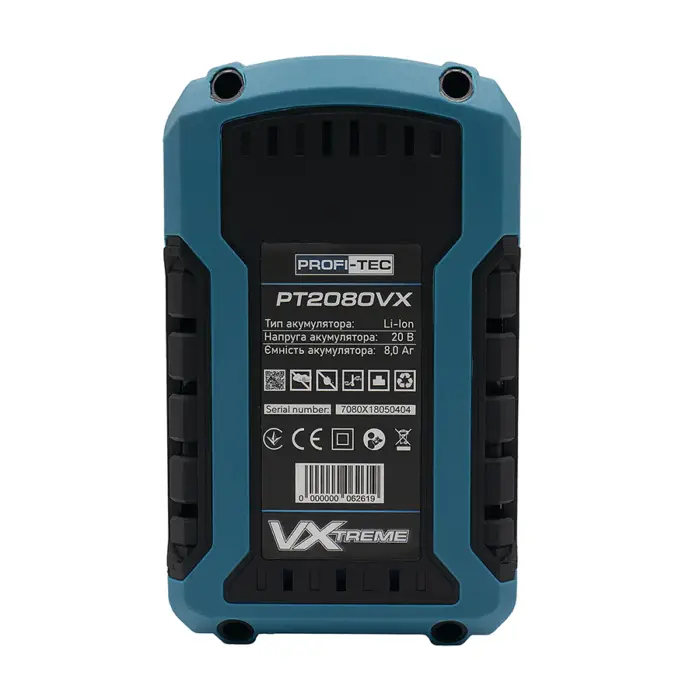 ФОТО КАРТИНКИ ЗОБРАЖЕННЯ Акумуляторна батарея PROFI-TEC PT2080VX POWERLINE : 20V, 8.0Аh, з індикатором заряду, високострумова (007020) РОЗДРІБ ОПТ ГУРТ ГУРТОМ ОПТОМ! З ЄВРОПИ! ЯКІСТЬ! Купити Львів Характеристики Ціна Оплата Доставка "БОГОДАР" ІНТЕРНЕТ-МАГАЗИН Огляд Рейтинг Порівняння Як вибрати Якісний