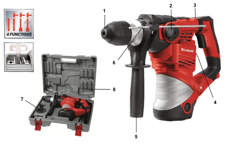 ФОТО КАРТИНКИ ЗОБРАЖЕННЯ Перфоратор електричний EINHELL TH-RH 1600 (4258478) РОЗДРІБ ОПТ ГУРТ ГУРТОМ ОПТОМ! З ЄВРОПИ! ЯКІСТЬ! Купити Львів Характеристики Ціна Оплата Доставка "БОГОДАР" ІНТЕРНЕТ-МАГАЗИН Огляд Рейтинг Порівняння Як вибрати Якісний