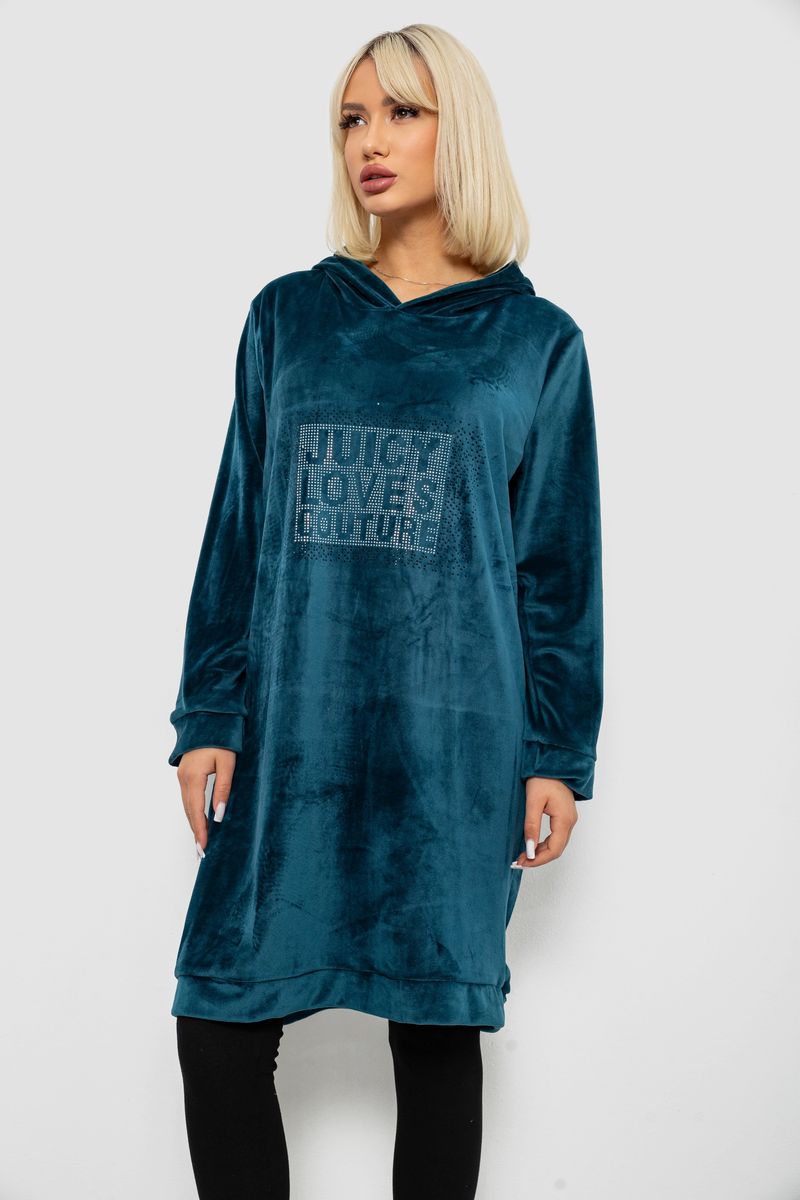 ФОТО КАРТИНКИ ЗОБРАЖЕННЯ Туніка жіноча однотонна велюрова AGER 257R338 L-XL Смарагдовий РОЗДРІБ ОПТ ГУРТ ГУРТОМ ОПТОМ! З ЄВРОПИ! ЯКІСТЬ! Купити Львів Характеристики Ціна Оплата Доставка "БОГОДАР" ІНТЕРНЕТ-МАГАЗИН Огляд Рейтинг Порівняння Як вибрати Якісний