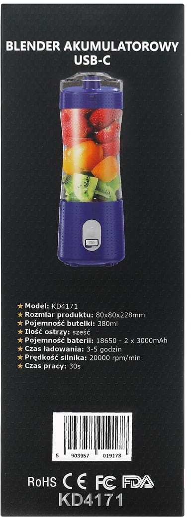 ФОТО КАРТИНКИ ЗОБРАЖЕННЯ Blender akumulatorowy USB-C 380ml / 2x3000mAh KD4171 РОЗДРІБ ОПТ ГУРТ ГУРТОМ ОПТОМ! З ЄВРОПИ! ЯКІСТЬ! Купити Львів Характеристики Ціна Оплата Доставка "БОГОДАР" ІНТЕРНЕТ-МАГАЗИН Огляд Рейтинг Порівняння Як вибрати Якісний