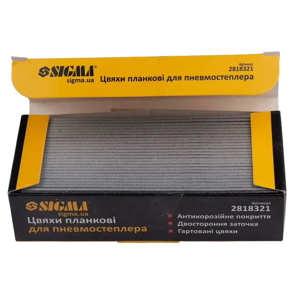 ФОТО КАРТИНКИ ЗОБРАЖЕННЯ Цвяхи планкові для пневмостеплера 32×1.25×1мм (5000шт) SIGMA (2818321) РОЗДРІБ ОПТ ГУРТ ГУРТОМ ОПТОМ! З ЄВРОПИ! ЯКІСТЬ! Купити Львів Характеристики Ціна Оплата Доставка "БОГОДАР" ІНТЕРНЕТ-МАГАЗИН Огляд Рейтинг Порівняння Як вибрати Якісний