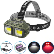 ФОТО КАРТИНКИ ЗОБРАЖЕННЯ Налобний ліхтар HX-M816S-2COB(White+Red) camouflage, Motion Sensor, Waterproof, 1x18650, ЗП Type-C РОЗДРІБ ОПТ ГУРТ ГУРТОМ ОПТОМ! З ЄВРОПИ! ЯКІСТЬ! Купити Львів Характеристики Ціна Оплата Доставка "БОГОДАР" ІНТЕРНЕТ-МАГАЗИН Огляд Рейтинг Порівняння Як вибрати Якісний