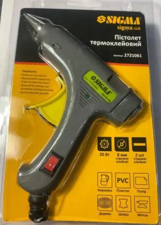 ФОТО КАРТИНКИ ЗОБРАЖЕННЯ Видавлювач термоклейовий з вимикачем Ø8мм 20Вт SIGMA (2721061) РОЗДРІБ ОПТ ГУРТ ГУРТОМ ОПТОМ! З ЄВРОПИ! ЯКІСТЬ! Купити Львів Характеристики Ціна Оплата Доставка "БОГОДАР" ІНТЕРНЕТ-МАГАЗИН Огляд Рейтинг Порівняння Як вибрати Якісний