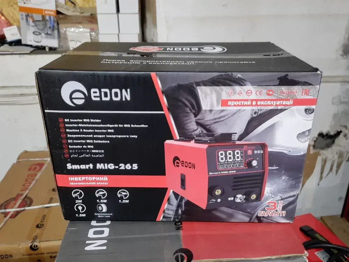 ФОТО КАРТИНКИ ЗОБРАЖЕННЯ Потужний зварювальний напівавтомат EDON Smart MIG-265 + Флюсовий дріт (Smart MIG-265) РОЗДРІБ ОПТ ГУРТ ГУРТОМ ОПТОМ! З ЄВРОПИ! ЯКІСТЬ! Купити Львів Характеристики Ціна Оплата Доставка "БОГОДАР" ІНТЕРНЕТ-МАГАЗИН Огляд Рейтинг Порівняння Як вибрати Якісний