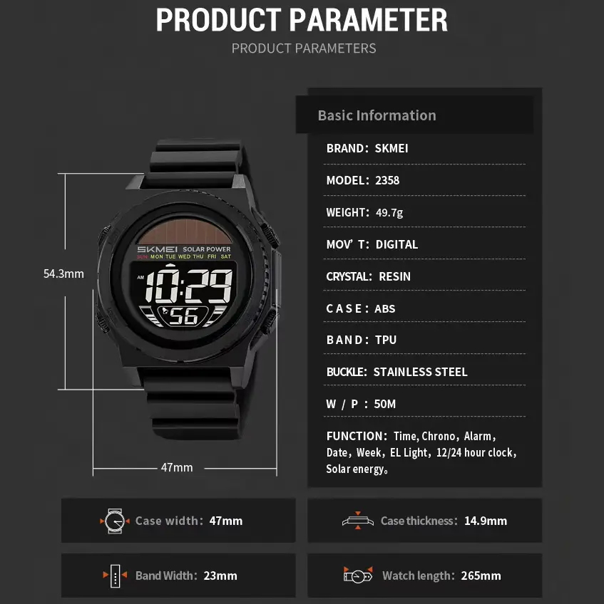 ФОТО КАРТИНКИ ЗОБРАЖЕННЯ Годинник наручний SKMEI 2358BKBK, BLACK-BLACK, Solar Power, 11464 РОЗДРІБ ОПТ ГУРТ ГУРТОМ ОПТОМ! З ЄВРОПИ! ЯКІСТЬ! Купити Львів Характеристики Ціна Оплата Доставка "БОГОДАР" ІНТЕРНЕТ-МАГАЗИН Огляд Рейтинг Порівняння Як вибрати Якісний