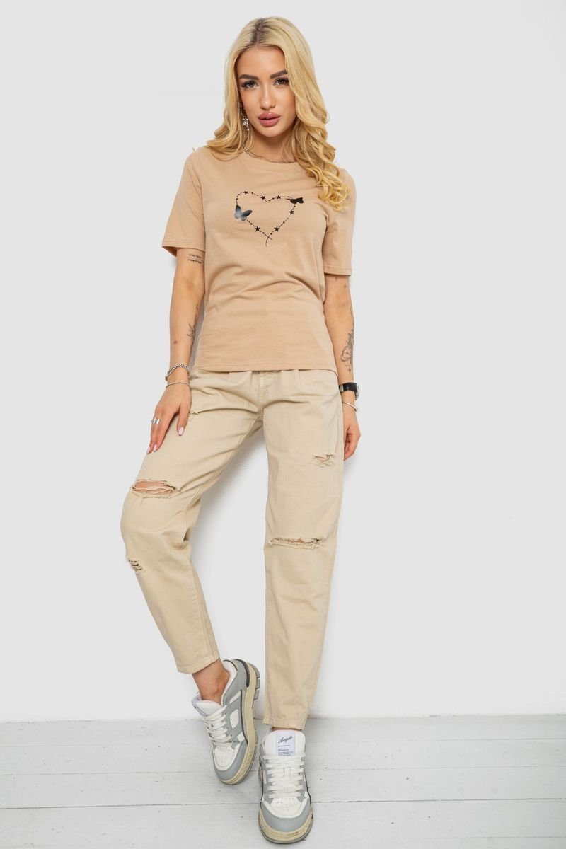 ФОТО КАРТИНКИ ЗОБРАЖЕННЯ Жіноча футболка з принтом AGER 241R125 L Бежевий РОЗДРІБ ОПТ ГУРТ ГУРТОМ ОПТОМ! З ЄВРОПИ! ЯКІСТЬ! Купити Львів Характеристики Ціна Оплата Доставка "БОГОДАР" ІНТЕРНЕТ-МАГАЗИН Огляд Рейтинг Порівняння Як вибрати Якісний