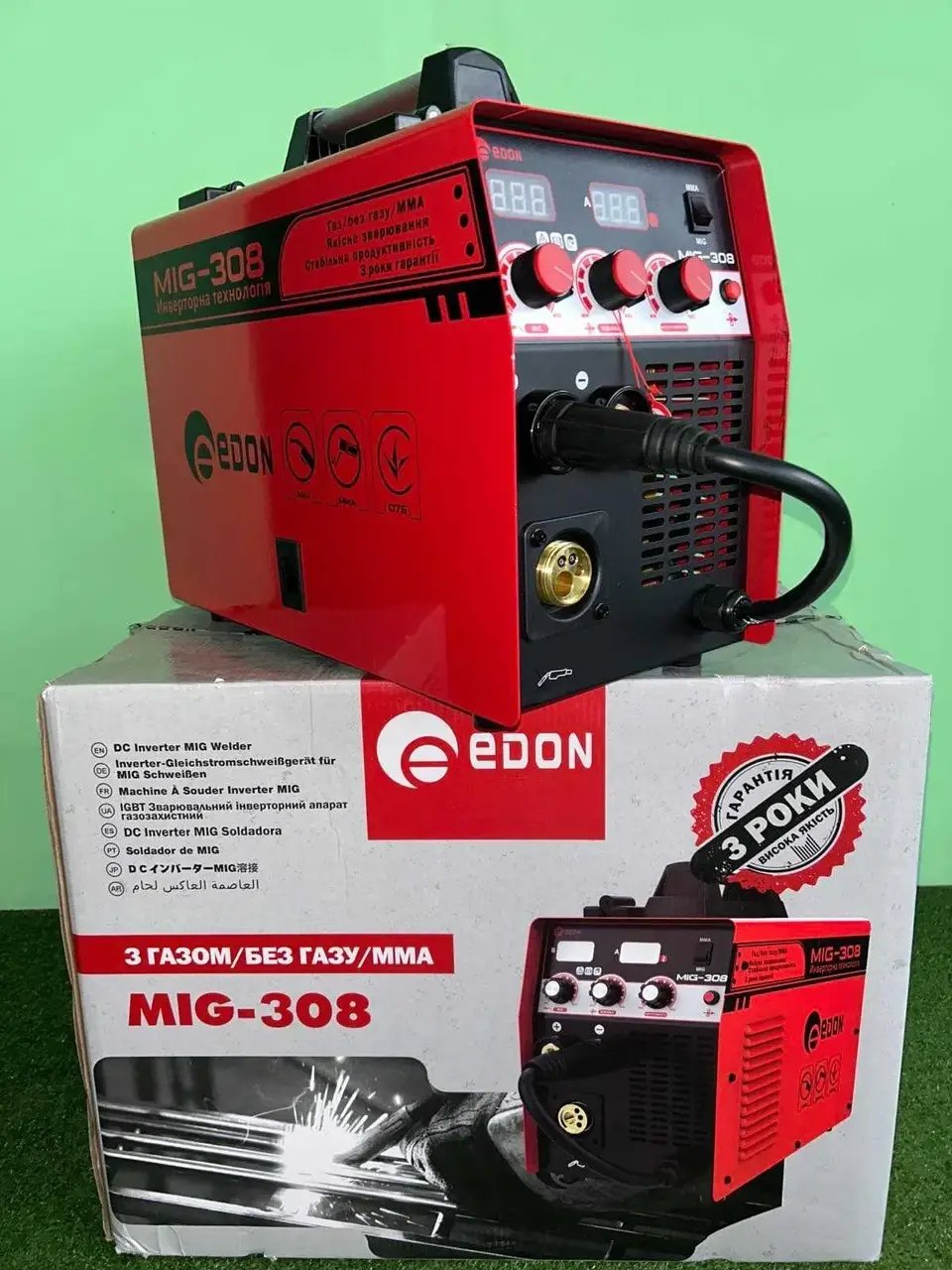 ФОТО КАРТИНКИ ЗОБРАЖЕННЯ Зварювальний напівавтомат EDON MIG-308 (7.5 кВт, 308 А) 2 в 1 MIG + MMA РОЗДРІБ ОПТ ГУРТ ГУРТОМ ОПТОМ! З ЄВРОПИ! ЯКІСТЬ! Купити Львів Характеристики Ціна Оплата Доставка "БОГОДАР" ІНТЕРНЕТ-МАГАЗИН Огляд Рейтинг Порівняння Як вибрати Якісний