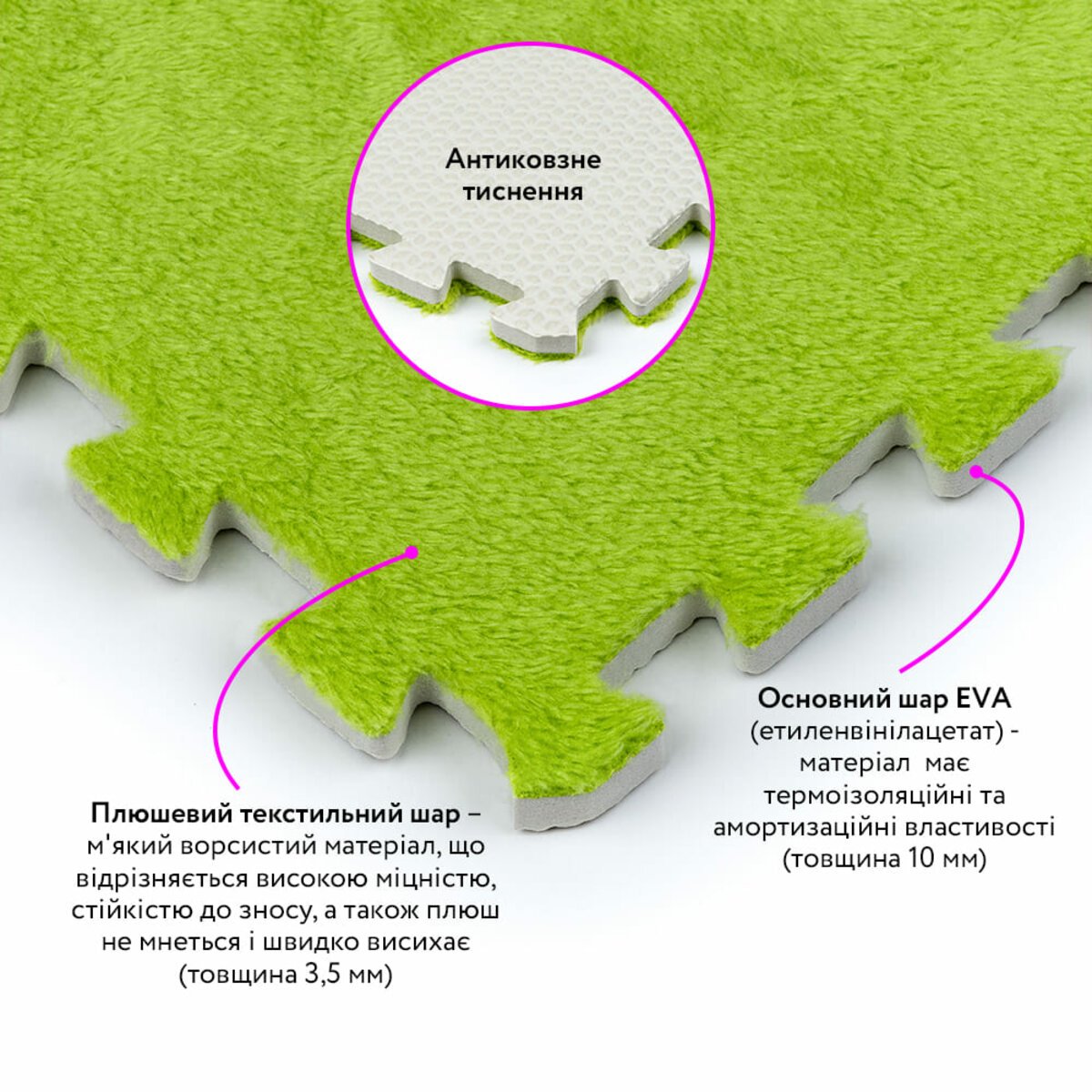 ФОТО КАРТИНКИ ЗОБРАЖЕННЯ Підлога-пазл плюшевий 30х30х1см Салатовий (D) SW-00002094 РОЗДРІБ ОПТ ГУРТ ГУРТОМ ОПТОМ! З ЄВРОПИ! ЯКІСТЬ! Купити Львів Характеристики Ціна Оплата Доставка "БОГОДАР" ІНТЕРНЕТ-МАГАЗИН Огляд Рейтинг Порівняння Як вибрати Якісний