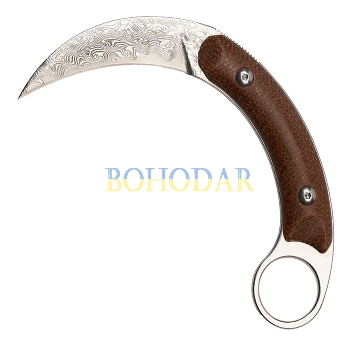 ФОТО КАРТИНКИ ЗОБРАЖЕННЯ Ніж дамаський BSH N-955 нескладний 14 см  KARAMBIT (КЕРАМБІТ) FULL TANG з Дамаської сталі Дамаск РОЗДРІБ ОПТ ГУРТ ГУРТОМ ОПТОМ! З ЄВРОПИ! ЯКІСТЬ! Купити Львів Характеристики Ціна Оплата Доставка "БОГОДАР" ІНТЕРНЕТ-МАГАЗИН Огляд Рейтинг Порівняння Як вибрати Якісний