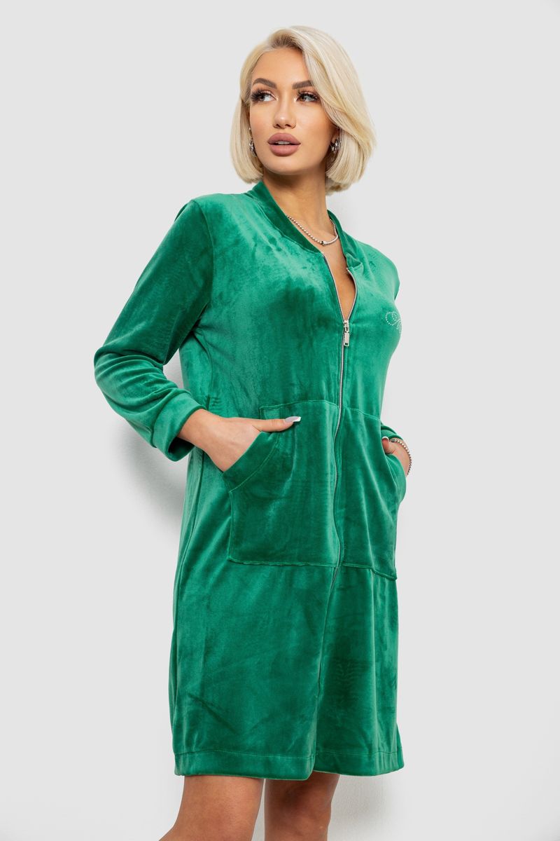 ФОТО КАРТИНКИ ЗОБРАЖЕННЯ Халат жіночий велюровий на блискавці AGER 257R1022 M-L Зелений РОЗДРІБ ОПТ ГУРТ ГУРТОМ ОПТОМ! З ЄВРОПИ! ЯКІСТЬ! Купити Львів Характеристики Ціна Оплата Доставка "БОГОДАР" ІНТЕРНЕТ-МАГАЗИН Огляд Рейтинг Порівняння Як вибрати Якісний