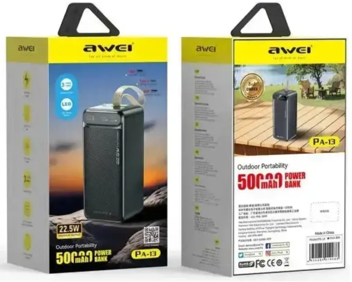 ФОТО КАРТИНКИ ЗОБРАЖЕННЯ Повербанк AWEI PA-13 50000mAh 9913 РОЗДРІБ ОПТ ГУРТ ГУРТОМ ОПТОМ! З ЄВРОПИ! ЯКІСТЬ! Купити Львів Характеристики Ціна Оплата Доставка "БОГОДАР" ІНТЕРНЕТ-МАГАЗИН Огляд Рейтинг Порівняння Як вибрати Якісний