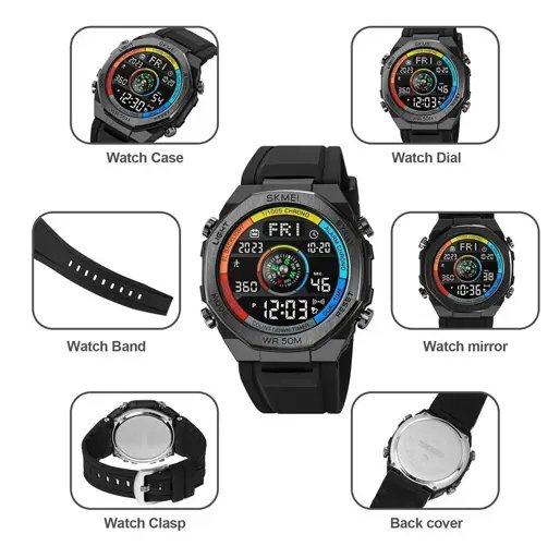 ФОТО КАРТИНКИ ЗОБРАЖЕННЯ Годинник наручний SKMEI 2209CKBK, COLORFUL/BLACK, Compass, Pedometer, 10351 РОЗДРІБ ОПТ ГУРТ ГУРТОМ ОПТОМ! З ЄВРОПИ! ЯКІСТЬ! Купити Львів Характеристики Ціна Оплата Доставка "БОГОДАР" ІНТЕРНЕТ-МАГАЗИН Огляд Рейтинг Порівняння Як вибрати Якісний