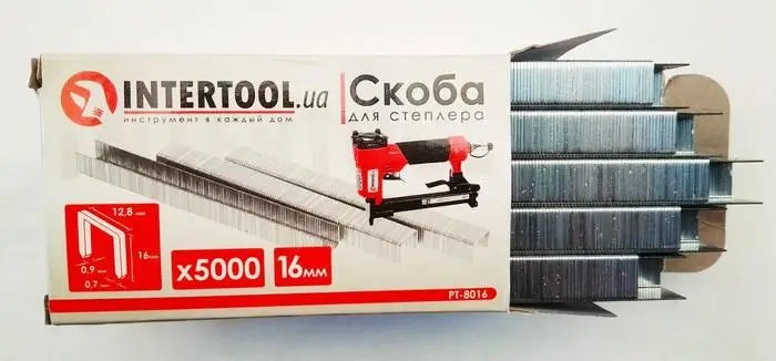 ФОТО КАРТИНКИ ЗОБРАЖЕННЯ Скоба для степлера РТ-1610 16*12.8мм (0.9*0.7мм) 5000шт/упак INTERTOOL PT-8016 РОЗДРІБ ОПТ ГУРТ ГУРТОМ ОПТОМ! З ЄВРОПИ! ЯКІСТЬ! Купити Львів Характеристики Ціна Оплата Доставка "БОГОДАР" ІНТЕРНЕТ-МАГАЗИН Огляд Рейтинг Порівняння Як вибрати Якісний