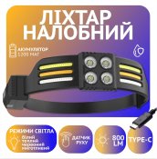 ФОТО КАРТИНКИ ЗОБРАЖЕННЯ Ліхтар налобний PL-173, 4*LED+3*COB, (Червоний + Білий + Жовтий), ЗП Type-C, Сенсор РОЗДРІБ ОПТ ГУРТ ГУРТОМ ОПТОМ! З ЄВРОПИ! ЯКІСТЬ! Купити Львів Характеристики Ціна Оплата Доставка "БОГОДАР" ІНТЕРНЕТ-МАГАЗИН Огляд Рейтинг Порівняння Як вибрати Якісний