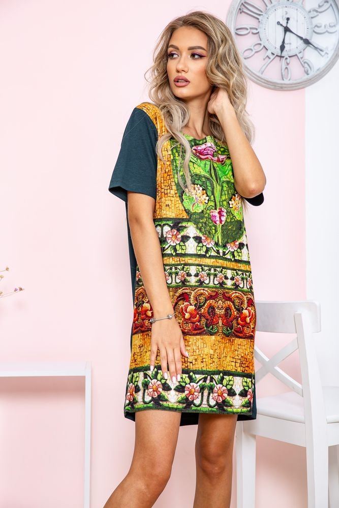 ФОТО КАРТИНКИ ЗОБРАЖЕННЯ Жіноча сукня вільного кроюз принтом  AGER 167R072 XS Зелений РОЗДРІБ ОПТ ГУРТ ГУРТОМ ОПТОМ! З ЄВРОПИ! ЯКІСТЬ! Купити Львів Характеристики Ціна Оплата Доставка "БОГОДАР" ІНТЕРНЕТ-МАГАЗИН Огляд Рейтинг Порівняння Як вибрати Якісний