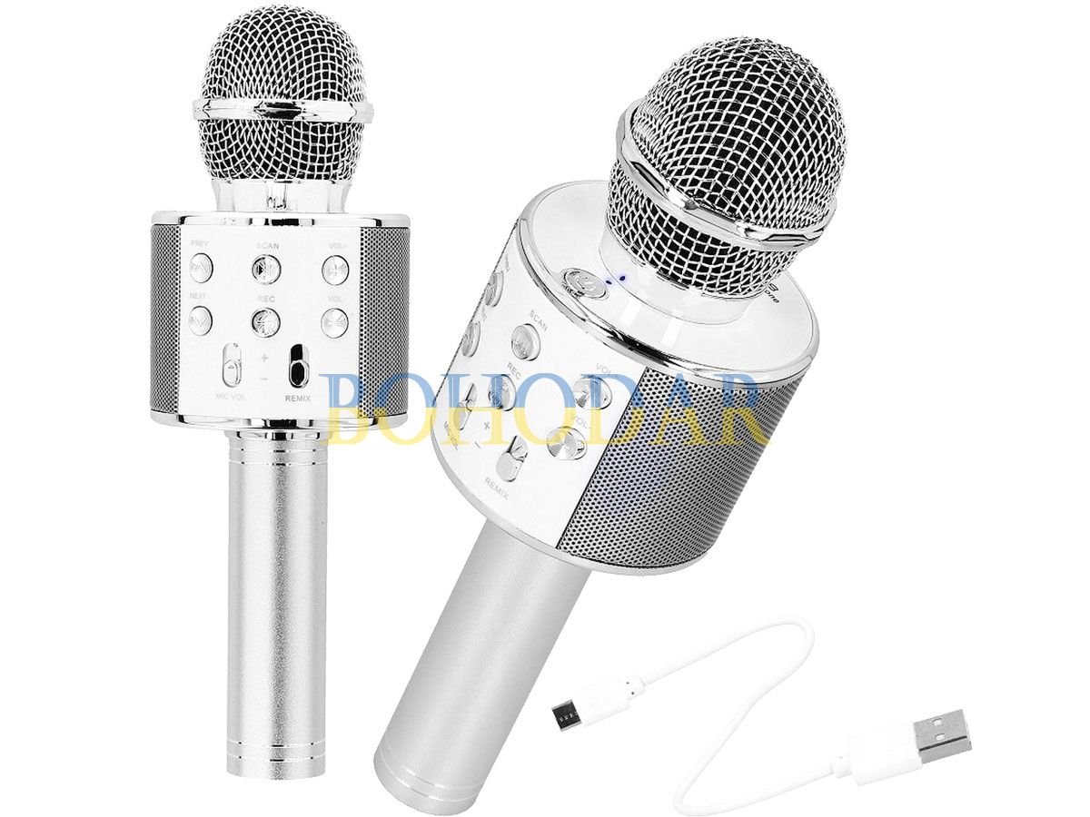 ФОТО КАРТИНКИ ЗОБРАЖЕННЯ Мікрофон-караоке з колонкою HANDHELD KTV WS-858 сірий SD USB LED BLUETOOTH 4.0 Android/IOS (Apple, iPhone) акумулятор Польща! РОЗДРІБ ОПТ ГУРТ ГУРТОМ ОПТОМ! З ЄВРОПИ! ЯКІСТЬ! Купити Львів Характеристики Ціна Оплата Доставка "БОГОДАР" ІНТЕРНЕТ-МАГАЗИН Огляд Рейтинг Порівняння Як вибрати Якісний