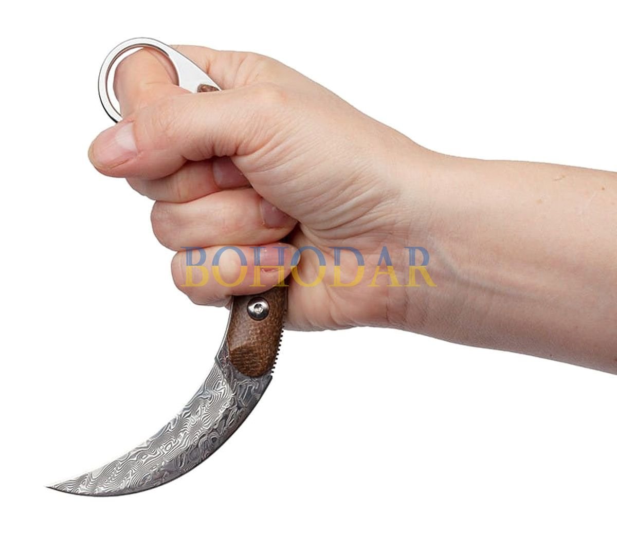 ФОТО КАРТИНКИ ЗОБРАЖЕННЯ Ніж дамаський BSH N-955 нескладний 14 см  KARAMBIT (КЕРАМБІТ) FULL TANG з Дамаської сталі Дамаск РОЗДРІБ ОПТ ГУРТ ГУРТОМ ОПТОМ! З ЄВРОПИ! ЯКІСТЬ! Купити Львів Характеристики Ціна Оплата Доставка "БОГОДАР" ІНТЕРНЕТ-МАГАЗИН Огляд Рейтинг Порівняння Як вибрати Якісний