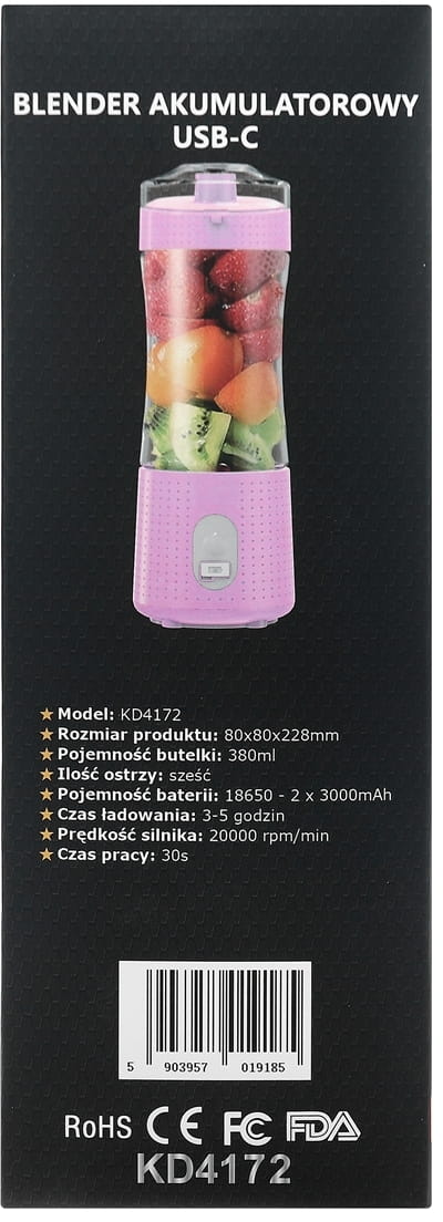 ФОТО КАРТИНКИ ЗОБРАЖЕННЯ Blender akumulatorowy USB-C 380ml / 2x3000mAh KD4172 РОЗДРІБ ОПТ ГУРТ ГУРТОМ ОПТОМ! З ЄВРОПИ! ЯКІСТЬ! Купити Львів Характеристики Ціна Оплата Доставка "БОГОДАР" ІНТЕРНЕТ-МАГАЗИН Огляд Рейтинг Порівняння Як вибрати Якісний