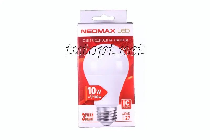 ФОТО КАРТИНКИ ЗОБРАЖЕННЯ Світлодіодна LED лампочка NEOMAX 10W NX10L E27 4000K РОЗДРІБ ОПТ ГУРТ ГУРТОМ ОПТОМ! З ЄВРОПИ! ЯКІСТЬ! Купити Львів Характеристики Ціна Оплата Доставка "БОГОДАР" ІНТЕРНЕТ-МАГАЗИН Огляд Рейтинг Порівняння Як вибрати Якісний