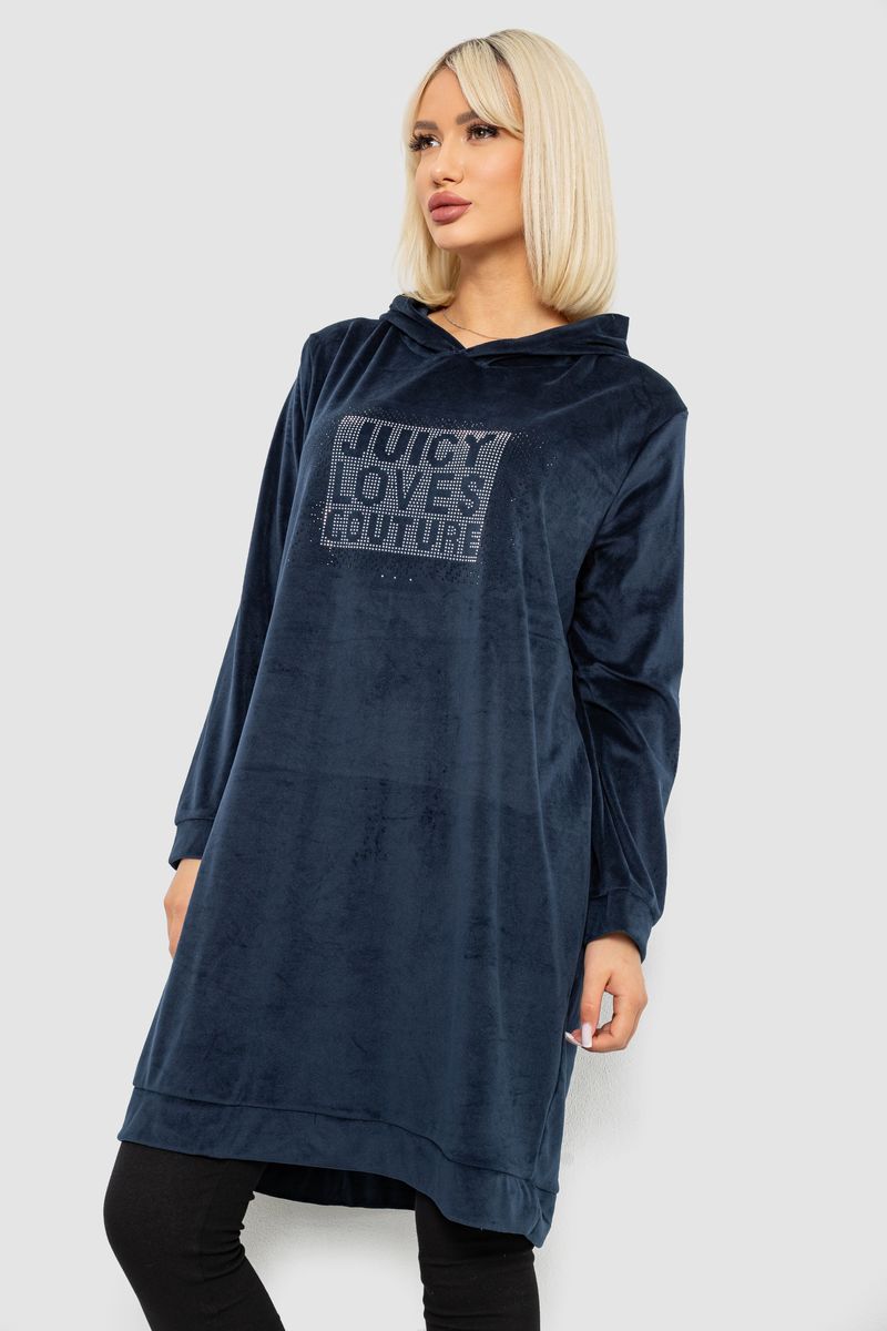 ФОТО КАРТИНКИ ЗОБРАЖЕННЯ Туніка жіноча однотонна велюрова AGER 257R338 L-XL Темно-синій РОЗДРІБ ОПТ ГУРТ ГУРТОМ ОПТОМ! З ЄВРОПИ! ЯКІСТЬ! Купити Львів Характеристики Ціна Оплата Доставка "БОГОДАР" ІНТЕРНЕТ-МАГАЗИН Огляд Рейтинг Порівняння Як вибрати Якісний
