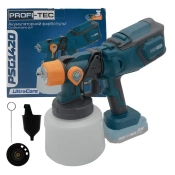 ФОТО КАРТИНКИ ЗОБРАЖЕННЯ Потужний акумуляторний фарбопульт PROFI-TEC PSG1420 : без АКБ, сопло 1,0/1,5/1,8/2,5 мм (008057) РОЗДРІБ ОПТ ГУРТ ГУРТОМ ОПТОМ! З ЄВРОПИ! ЯКІСТЬ! Купити Львів Характеристики Ціна Оплата Доставка "БОГОДАР" ІНТЕРНЕТ-МАГАЗИН Огляд Рейтинг Порівняння Як вибрати Якісний