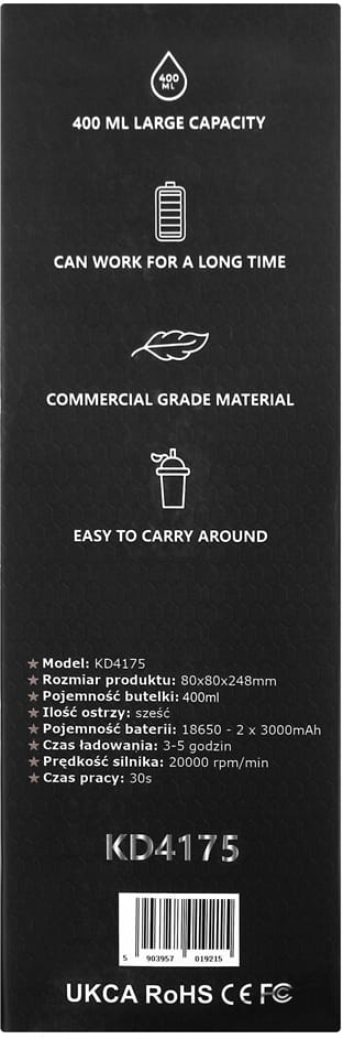 ФОТО КАРТИНКИ ЗОБРАЖЕННЯ Blender akumulatorowy USB-C 400ml / 2x3000mAh KD4175 РОЗДРІБ ОПТ ГУРТ ГУРТОМ ОПТОМ! З ЄВРОПИ! ЯКІСТЬ! Купити Львів Характеристики Ціна Оплата Доставка "БОГОДАР" ІНТЕРНЕТ-МАГАЗИН Огляд Рейтинг Порівняння Як вибрати Якісний