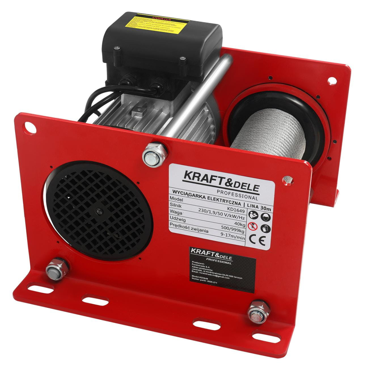 ФОТО КАРТИНКИ ЗОБРАЖЕННЯ WCIĄGARKA ELEKTRYCZNA BUDOWLANA 30M 500/999KG KD1649 РОЗДРІБ ОПТ ГУРТ ГУРТОМ ОПТОМ! З ЄВРОПИ! ЯКІСТЬ! Купити Львів Характеристики Ціна Оплата Доставка "БОГОДАР" ІНТЕРНЕТ-МАГАЗИН Огляд Рейтинг Порівняння Як вибрати Якісний