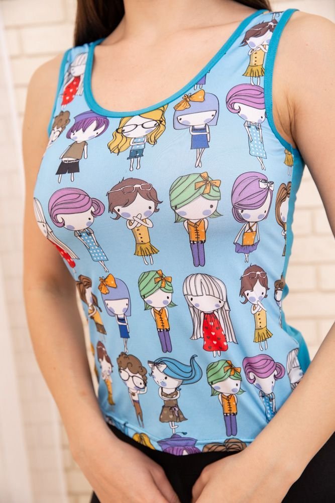 ФОТО КАРТИНКИ ЗОБРАЖЕННЯ Жіноча майказ мультяшним принтом  AGER 172R4001-1 S Блакитний РОЗДРІБ ОПТ ГУРТ ГУРТОМ ОПТОМ! З ЄВРОПИ! ЯКІСТЬ! Купити Львів Характеристики Ціна Оплата Доставка "БОГОДАР" ІНТЕРНЕТ-МАГАЗИН Огляд Рейтинг Порівняння Як вибрати Якісний