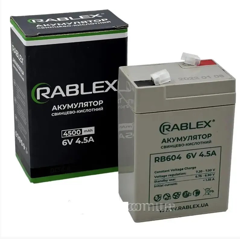 ФОТО КАРТИНКИ ЗОБРАЖЕННЯ Акумуляторна батарея RABLEX 6V 4.5Ah (RB604), свинцево-кислотна (SLA) РОЗДРІБ ОПТ ГУРТ ГУРТОМ ОПТОМ! З ЄВРОПИ! ЯКІСТЬ! Купити Львів Характеристики Ціна Оплата Доставка "БОГОДАР" ІНТЕРНЕТ-МАГАЗИН Огляд Рейтинг Порівняння Як вибрати Якісний