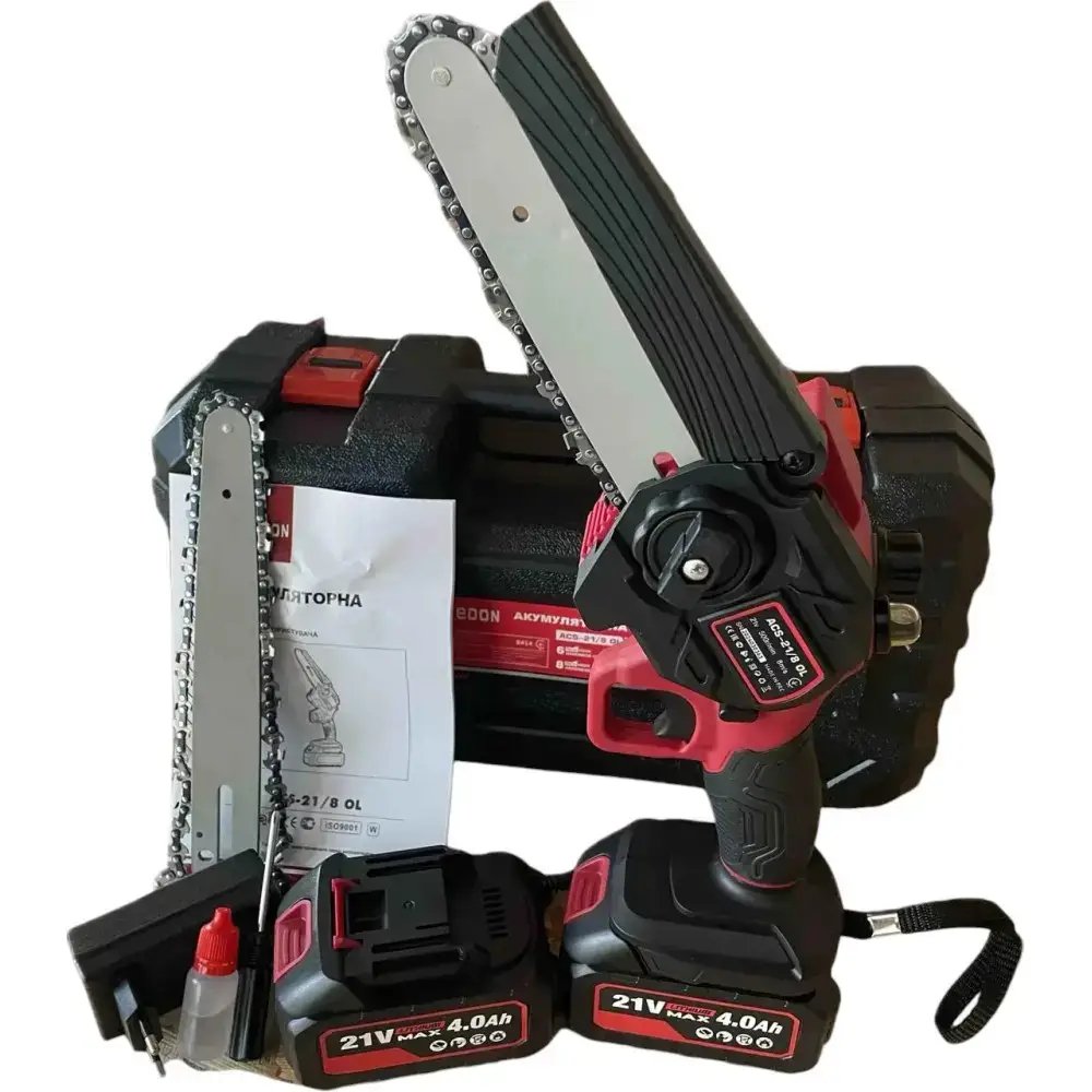 ФОТО КАРТИНКИ ЗОБРАЖЕННЯ Потужна ручна акумуляторна ланцюгова пила EDON ACS-21/8 OL : з АКБ 2шт-21V 4.0 Аh,2 шини 15/20см РОЗДРІБ ОПТ ГУРТ ГУРТОМ ОПТОМ! З ЄВРОПИ! ЯКІСТЬ! Купити Львів Характеристики Ціна Оплата Доставка "БОГОДАР" ІНТЕРНЕТ-МАГАЗИН Огляд Рейтинг Порівняння Як вибрати Якісний