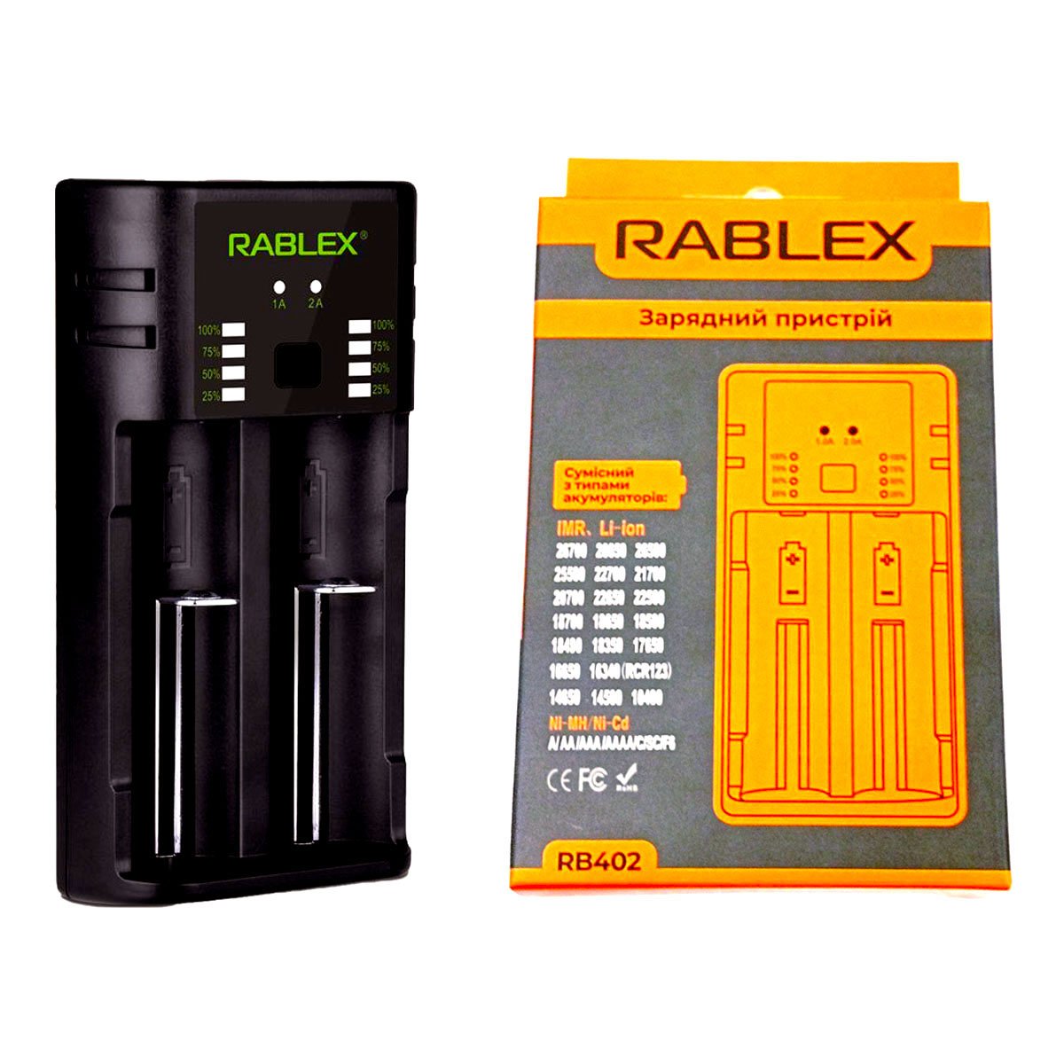 ФОТО КАРТИНКИ ЗОБРАЖЕННЯ RABLEX RB402 Зарядний пристрій універсальний USB Type-C 1A/2A для акумуляторів Li-Ion/IMR/Ni-MH/Ni-CD 2xAA/AAA/14500/16340/18650/26650 і т.п. Польща! РОЗДРІБ ОПТ ГУРТ ГУРТОМ ОПТОМ! З ЄВРОПИ! ЯКІСТЬ! Купити Львів Характеристики Ціна Оплата Доставка "БОГОДАР" ІНТЕРНЕТ-МАГАЗИН Огляд Рейтинг Порівняння Як вибрати Якісний