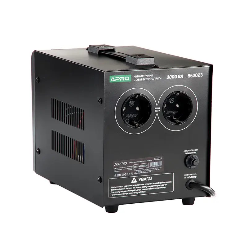 ФОТО КАРТИНКИ ЗОБРАЖЕННЯ Стабілізатор напруги релейний APRO AVR-3000 : 2400 Вт, релейний, Led-дисплей, 2 розетки, вага 5.4 кг РОЗДРІБ ОПТ ГУРТ ГУРТОМ ОПТОМ! З ЄВРОПИ! ЯКІСТЬ! Купити Львів Характеристики Ціна Оплата Доставка "БОГОДАР" ІНТЕРНЕТ-МАГАЗИН Огляд Рейтинг Порівняння Як вибрати Якісний