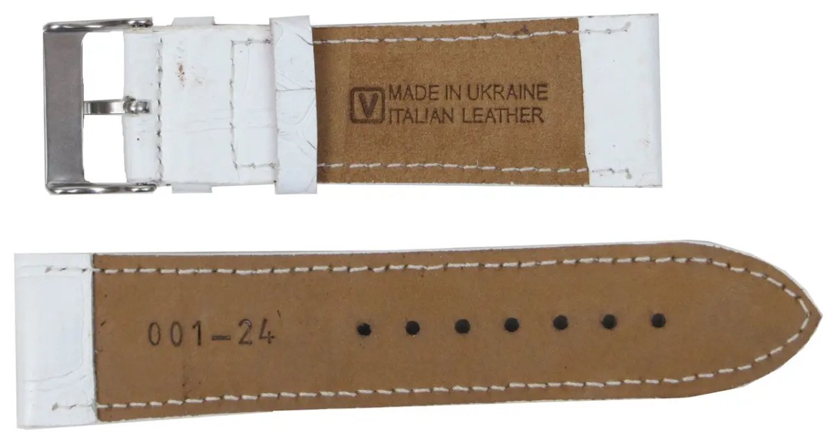 ФОТО КАРТИНКИ ЗОБРАЖЕННЯ Ремінець для годинника із шкіри під крокодила MYKHAIL IKHTYAR Ш24 мм білий S001-24S white РОЗДРІБ ОПТ ГУРТ ГУРТОМ ОПТОМ! З ЄВРОПИ! ЯКІСТЬ! Купити Львів Характеристики Ціна Оплата Доставка "БОГОДАР" ІНТЕРНЕТ-МАГАЗИН Огляд Рейтинг Порівняння Як вибрати Якісний