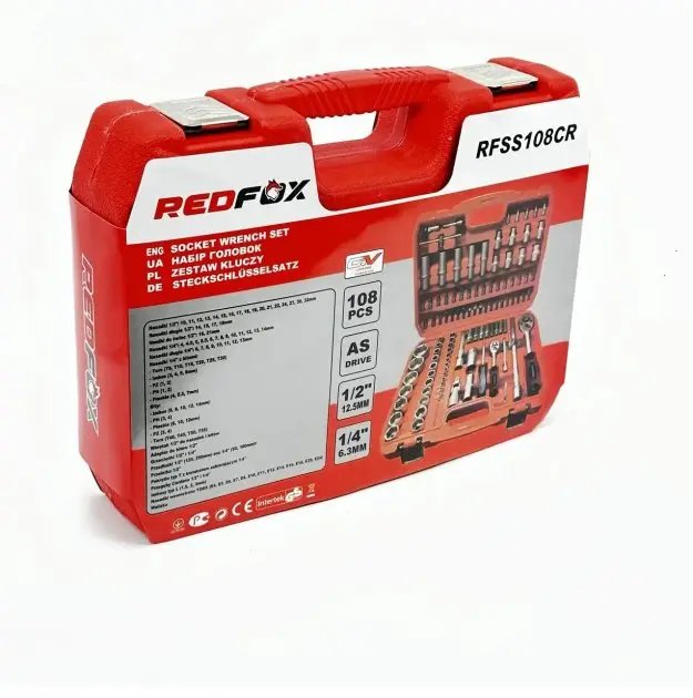 ФОТО КАРТИНКИ ЗОБРАЖЕННЯ Якісний універсальний набір ключів головок REDFOX RFSS108 : 108 шт,  ¼", ½", вага 7 кг, Польща РОЗДРІБ ОПТ ГУРТ ГУРТОМ ОПТОМ! З ЄВРОПИ! ЯКІСТЬ! Купити Львів Характеристики Ціна Оплата Доставка "БОГОДАР" ІНТЕРНЕТ-МАГАЗИН Огляд Рейтинг Порівняння Як вибрати Якісний