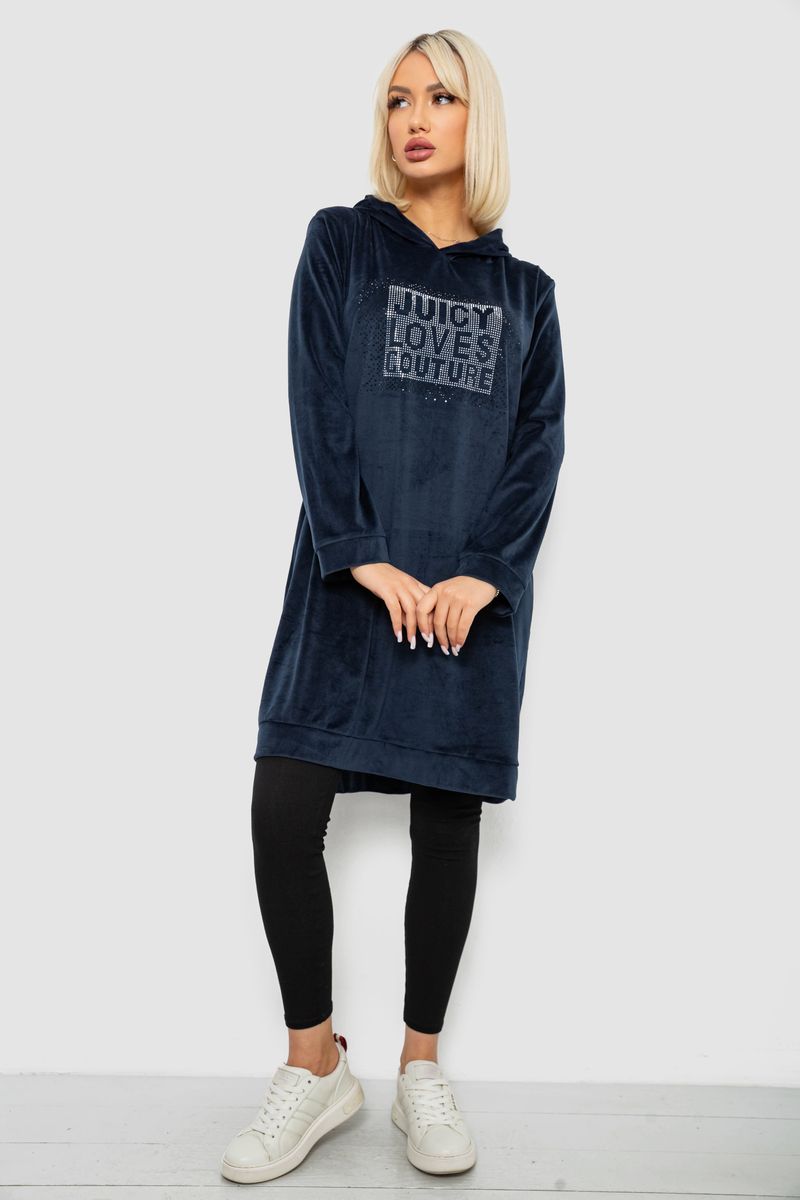 ФОТО КАРТИНКИ ЗОБРАЖЕННЯ Туніка жіноча однотонна велюрова AGER 257R338 L-XL Темно-синій РОЗДРІБ ОПТ ГУРТ ГУРТОМ ОПТОМ! З ЄВРОПИ! ЯКІСТЬ! Купити Львів Характеристики Ціна Оплата Доставка "БОГОДАР" ІНТЕРНЕТ-МАГАЗИН Огляд Рейтинг Порівняння Як вибрати Якісний