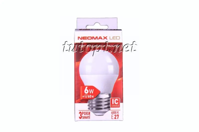 ФОТО КАРТИНКИ ЗОБРАЖЕННЯ Світлодіодна LED лампочка NEOMAX 6W NX6B E27 4000K (Куля) РОЗДРІБ ОПТ ГУРТ ГУРТОМ ОПТОМ! З ЄВРОПИ! ЯКІСТЬ! Купити Львів Характеристики Ціна Оплата Доставка "БОГОДАР" ІНТЕРНЕТ-МАГАЗИН Огляд Рейтинг Порівняння Як вибрати Якісний