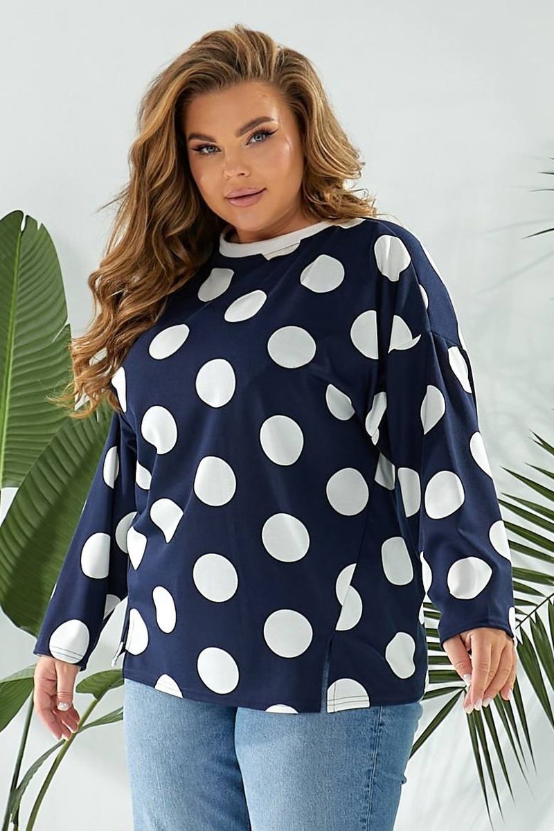 ФОТО КАРТИНКИ ЗОБРАЖЕННЯ Світшот жіночий в горох AGER 257R332 XL-XXL Синій РОЗДРІБ ОПТ ГУРТ ГУРТОМ ОПТОМ! З ЄВРОПИ! ЯКІСТЬ! Купити Львів Характеристики Ціна Оплата Доставка "БОГОДАР" ІНТЕРНЕТ-МАГАЗИН Огляд Рейтинг Порівняння Як вибрати Якісний
