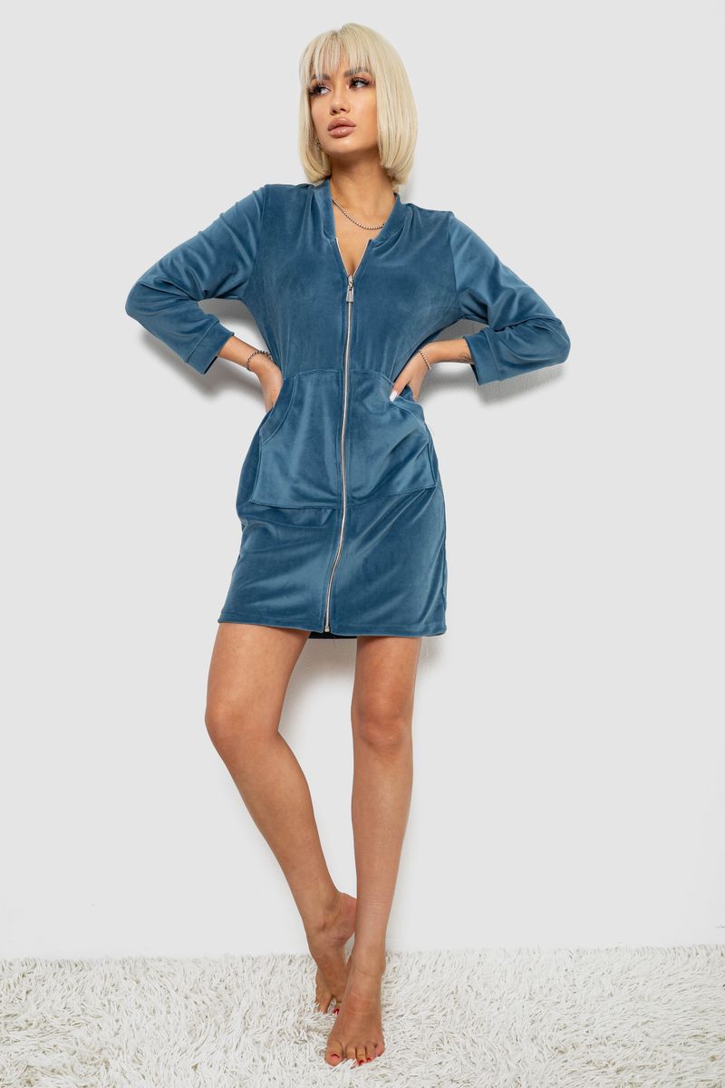 ФОТО КАРТИНКИ ЗОБРАЖЕННЯ Халат жіночий велюровий на блискавці AGER 257R1023 L-XL Петроль РОЗДРІБ ОПТ ГУРТ ГУРТОМ ОПТОМ! З ЄВРОПИ! ЯКІСТЬ! Купити Львів Характеристики Ціна Оплата Доставка "БОГОДАР" ІНТЕРНЕТ-МАГАЗИН Огляд Рейтинг Порівняння Як вибрати Якісний