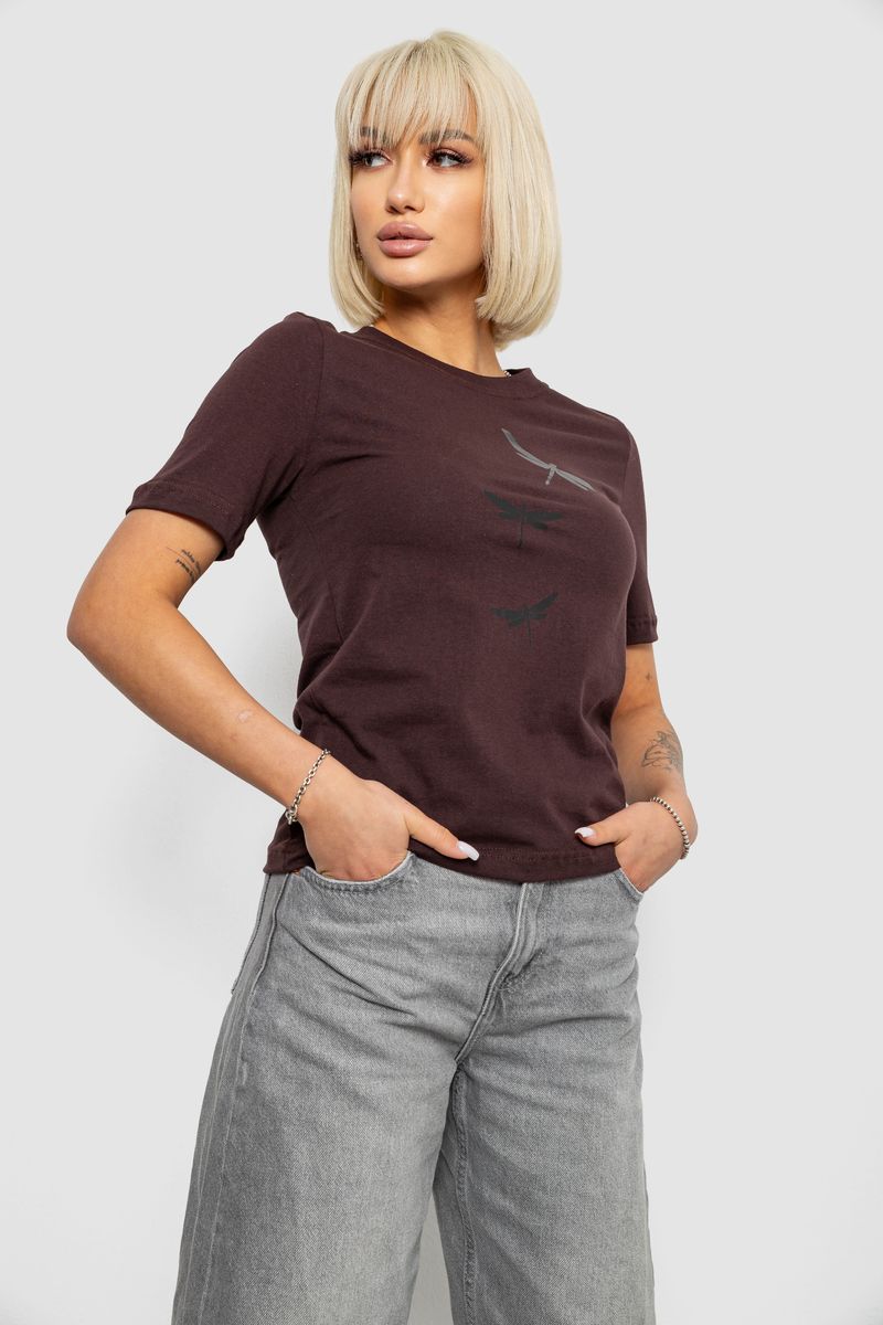 ФОТО КАРТИНКИ ЗОБРАЖЕННЯ Жіноча футболка з принтом AGER 241R120 L Шоколадний РОЗДРІБ ОПТ ГУРТ ГУРТОМ ОПТОМ! З ЄВРОПИ! ЯКІСТЬ! Купити Львів Характеристики Ціна Оплата Доставка "БОГОДАР" ІНТЕРНЕТ-МАГАЗИН Огляд Рейтинг Порівняння Як вибрати Якісний