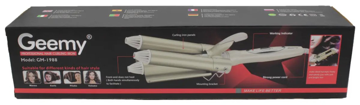 ФОТО КАРТИНКИ ЗОБРАЖЕННЯ Плойка Потрійна GEMEI GM-1988 РОЗДРІБ ОПТ ГУРТ ГУРТОМ ОПТОМ! З ЄВРОПИ! ЯКІСТЬ! Купити Львів Характеристики Ціна Оплата Доставка "БОГОДАР" ІНТЕРНЕТ-МАГАЗИН Огляд Рейтинг Порівняння Як вибрати Якісний