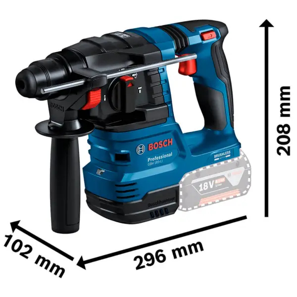 ФОТО КАРТИНКИ ЗОБРАЖЕННЯ Акумуляторний безщітковий перфоратор BOSCH PROFESSIONAL GBH 185-LI 18V SDS-Plus 1.9 Дж (0611924020) без АКБ і зарядного пристрою РОЗДРІБ ОПТ ГУРТ ГУРТОМ ОПТОМ! З ЄВРОПИ! ЯКІСТЬ! Купити Львів Характеристики Ціна Оплата Доставка "БОГОДАР" ІНТЕРНЕТ-МАГАЗИН Огляд Рейтинг Порівняння Як вибрати Якісний