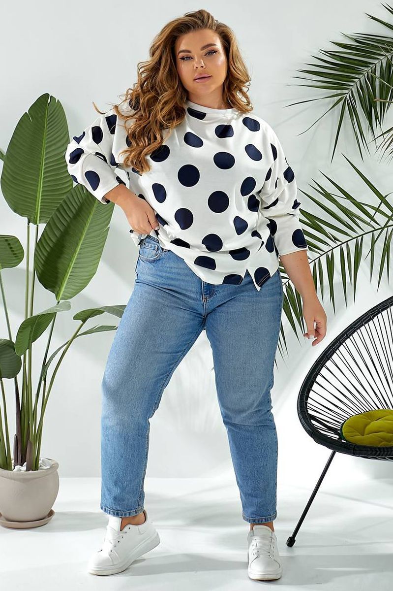 ФОТО КАРТИНКИ ЗОБРАЖЕННЯ Світшот жіночий в горох AGER 257R332 5XL-6XL Молочний РОЗДРІБ ОПТ ГУРТ ГУРТОМ ОПТОМ! З ЄВРОПИ! ЯКІСТЬ! Купити Львів Характеристики Ціна Оплата Доставка "БОГОДАР" ІНТЕРНЕТ-МАГАЗИН Огляд Рейтинг Порівняння Як вибрати Якісний