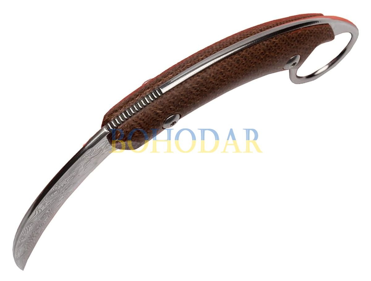 ФОТО КАРТИНКИ ЗОБРАЖЕННЯ Ніж дамаський BSH N-955 нескладний 14 см  KARAMBIT (КЕРАМБІТ) FULL TANG з Дамаської сталі Дамаск РОЗДРІБ ОПТ ГУРТ ГУРТОМ ОПТОМ! З ЄВРОПИ! ЯКІСТЬ! Купити Львів Характеристики Ціна Оплата Доставка "БОГОДАР" ІНТЕРНЕТ-МАГАЗИН Огляд Рейтинг Порівняння Як вибрати Якісний