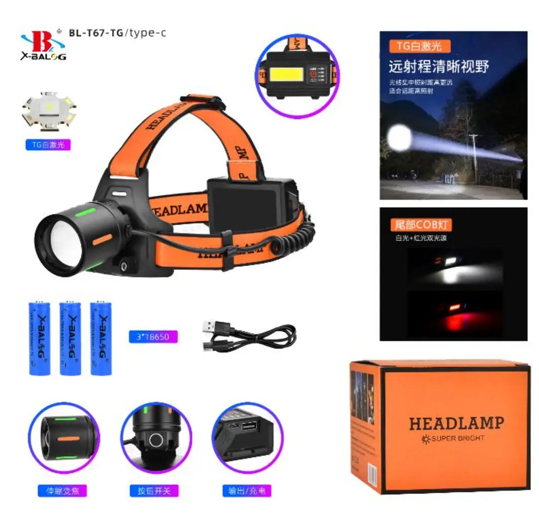 ФОТО КАРТИНКИ ЗОБРАЖЕННЯ Ліхтар налобний BL-T67-TG+COB (white + red), 3x18650, 1 режим, power bank, ЗП Type-C, zoom РОЗДРІБ ОПТ ГУРТ ГУРТОМ ОПТОМ! З ЄВРОПИ! ЯКІСТЬ! Купити Львів Характеристики Ціна Оплата Доставка "БОГОДАР" ІНТЕРНЕТ-МАГАЗИН Огляд Рейтинг Порівняння Як вибрати Якісний