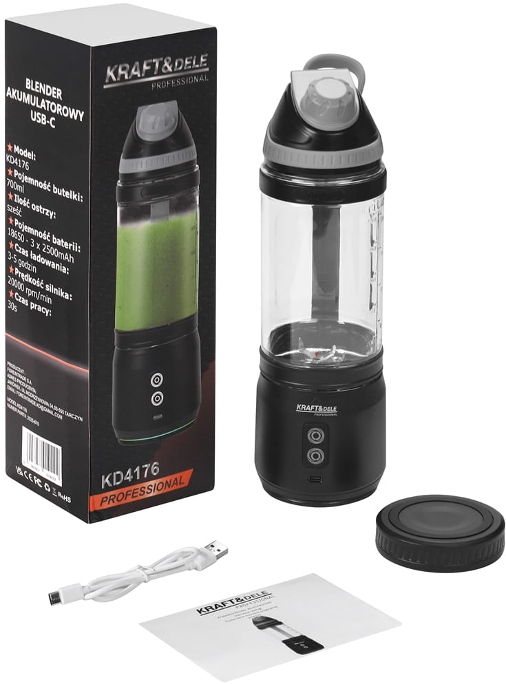 ФОТО КАРТИНКИ ЗОБРАЖЕННЯ BLENDER AKUMULATOROWY USB-C 700ML 2x2500mAh KD4176 РОЗДРІБ ОПТ ГУРТ ГУРТОМ ОПТОМ! З ЄВРОПИ! ЯКІСТЬ! Купити Львів Характеристики Ціна Оплата Доставка "БОГОДАР" ІНТЕРНЕТ-МАГАЗИН Огляд Рейтинг Порівняння Як вибрати Якісний