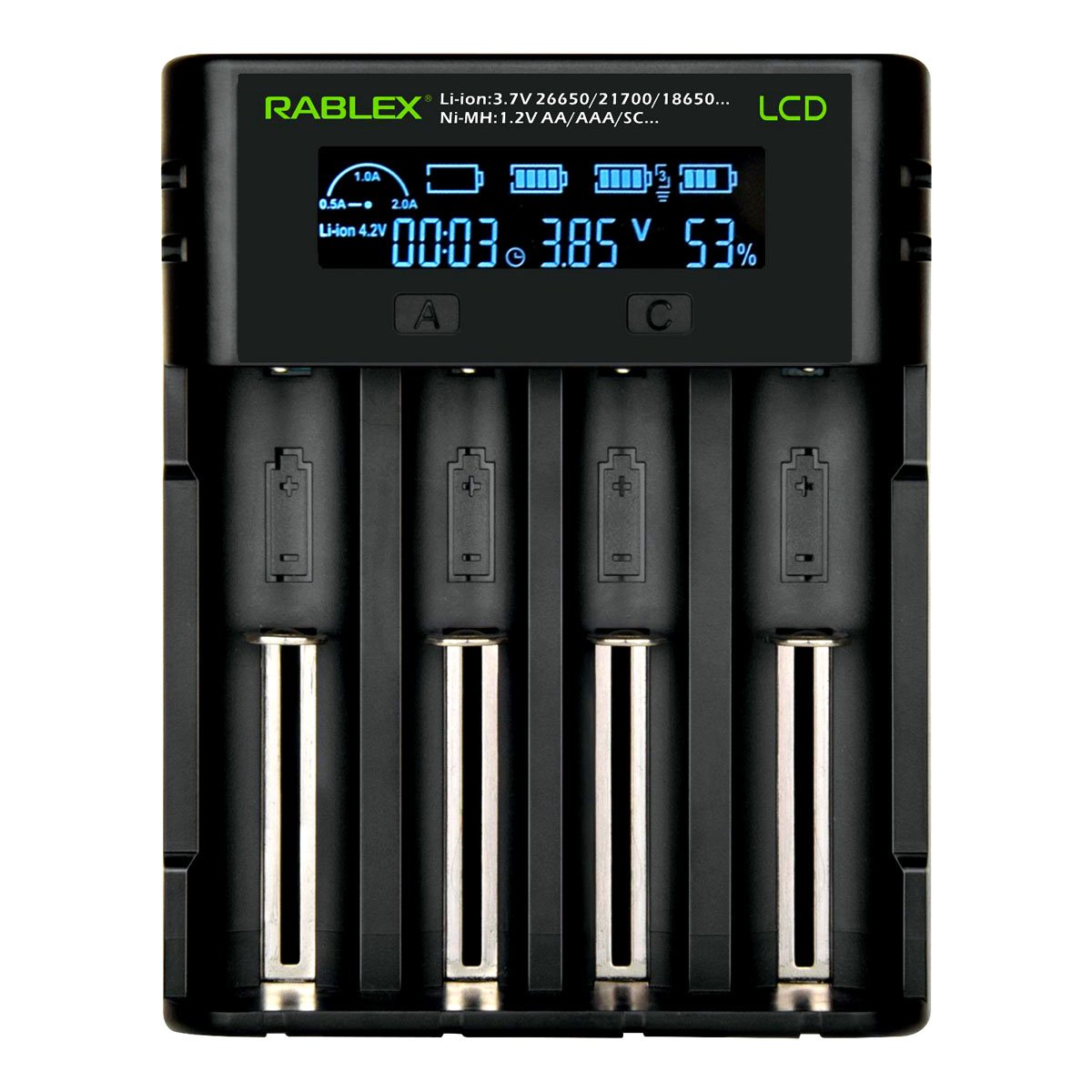 ФОТО КАРТИНКИ ЗОБРАЖЕННЯ RABLEX RB405 Зарядний пристрій універсальний LCD екран USB Micro 2A для акумуляторів Li-Ion/IMR/Ni-MH/Ni-CD 4xAA/AAA/14500/18650/26650 і т.п. Польща! РОЗДРІБ ОПТ ГУРТ ГУРТОМ ОПТОМ! З ЄВРОПИ! ЯКІСТЬ! Купити Львів Характеристики Ціна Оплата Доставка "БОГОДАР" ІНТЕРНЕТ-МАГАЗИН Огляд Рейтинг Порівняння Як вибрати Якісний